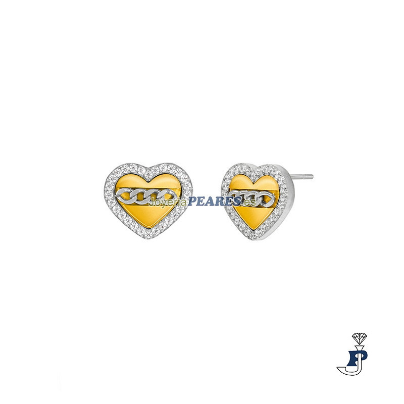 Pendientes  MAREA  en acero con un baño de Oro. - C02101/AQ