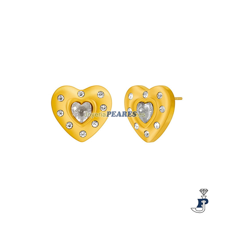 Pendientes  MAREA  en acero con un baño de Oro. - C02101/AP