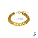 Pulsera fabricada en acero de Marea con un baño de Oro de 1ª Ley. - C03103/AM
