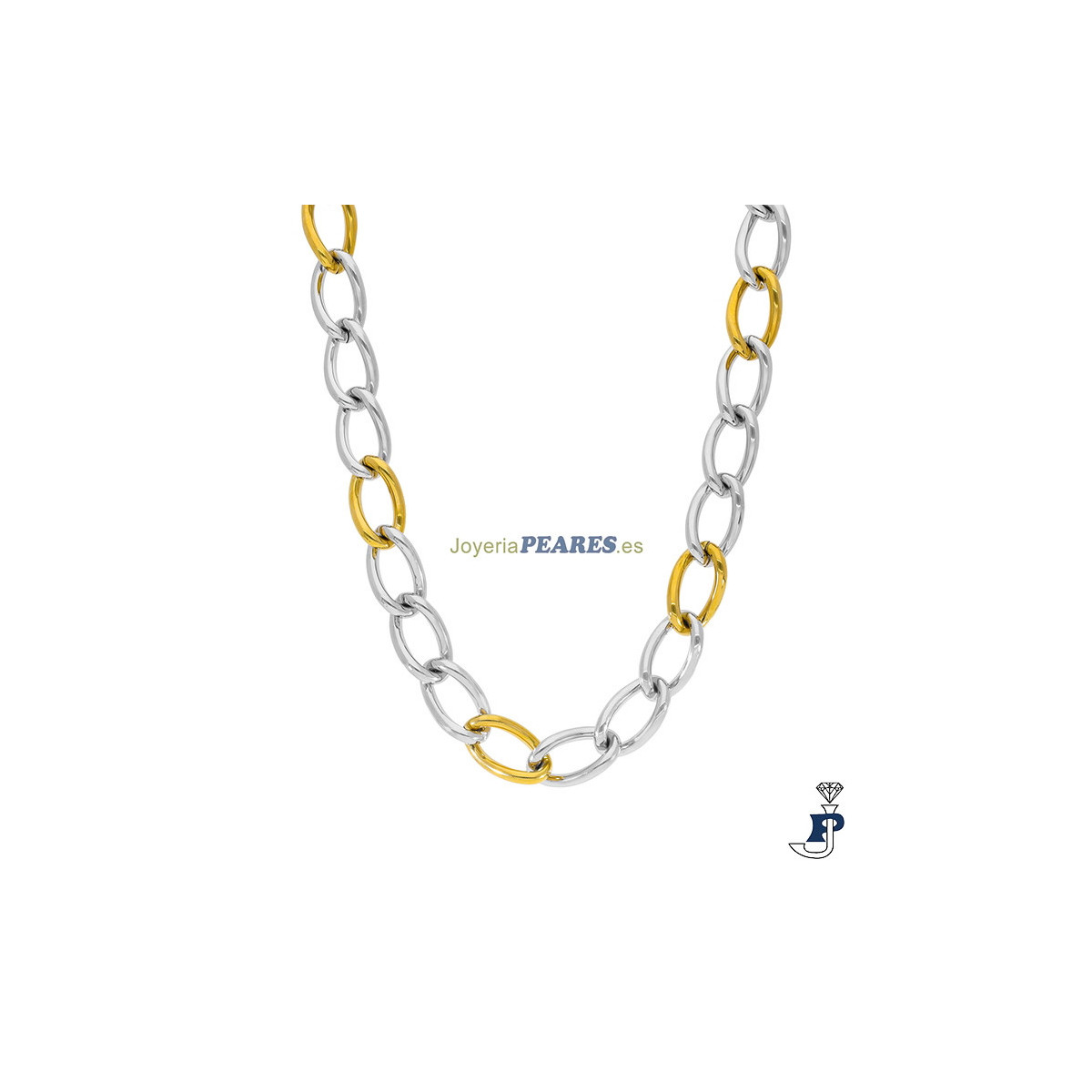 Collar de MAREA fabricados en acero con un baño Oro de 1ª Ley. - C03107/AC