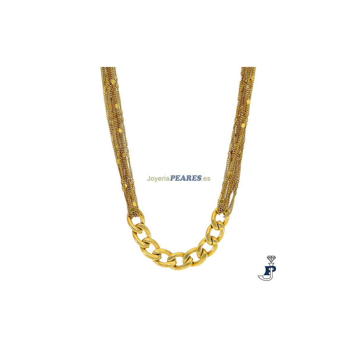 Collar de MAREA fabricados en acero con un baño Oro de 1ª Ley. - C03107/AE