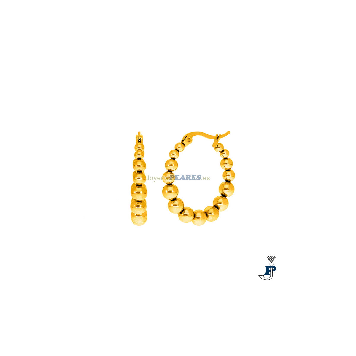 Pendientes  MAREA  en acero con un baño de Oro. - C02701/AB
