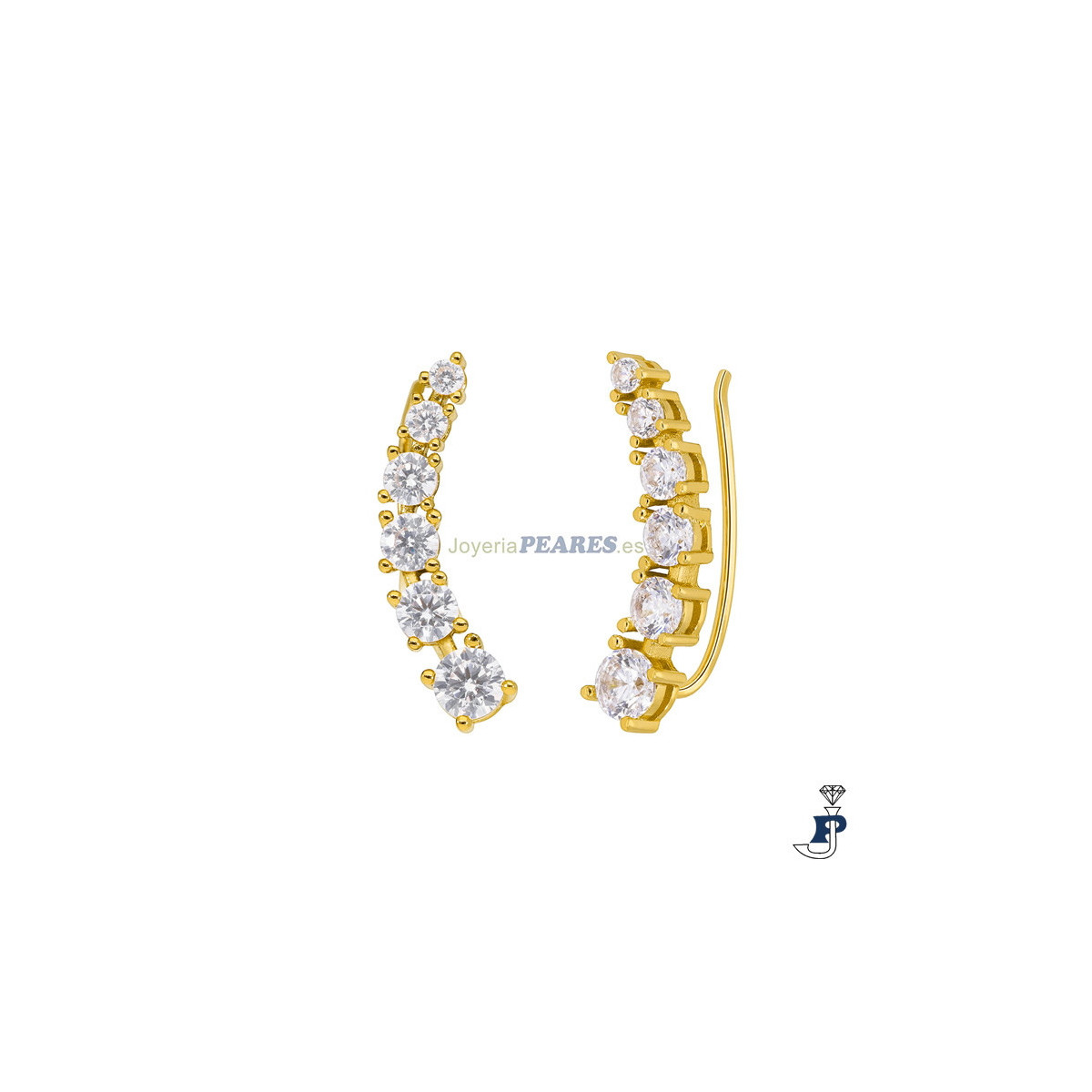 Pendientes MAREA trepadores en Plata de 1ª Ley con un baño de Oro de 1ª Ley. - D02501/BD