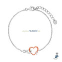 Pulsera con corazón, de MAREA fabricados en Plata de 1ª Ley, bañados en oro rosa de 18k. - D02903/AK