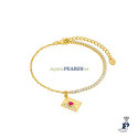 Pulsera con corazón, de MAREA fabricados en Plata de 1ª Ley, bañados en Oro de 18k. - D02903/AO
