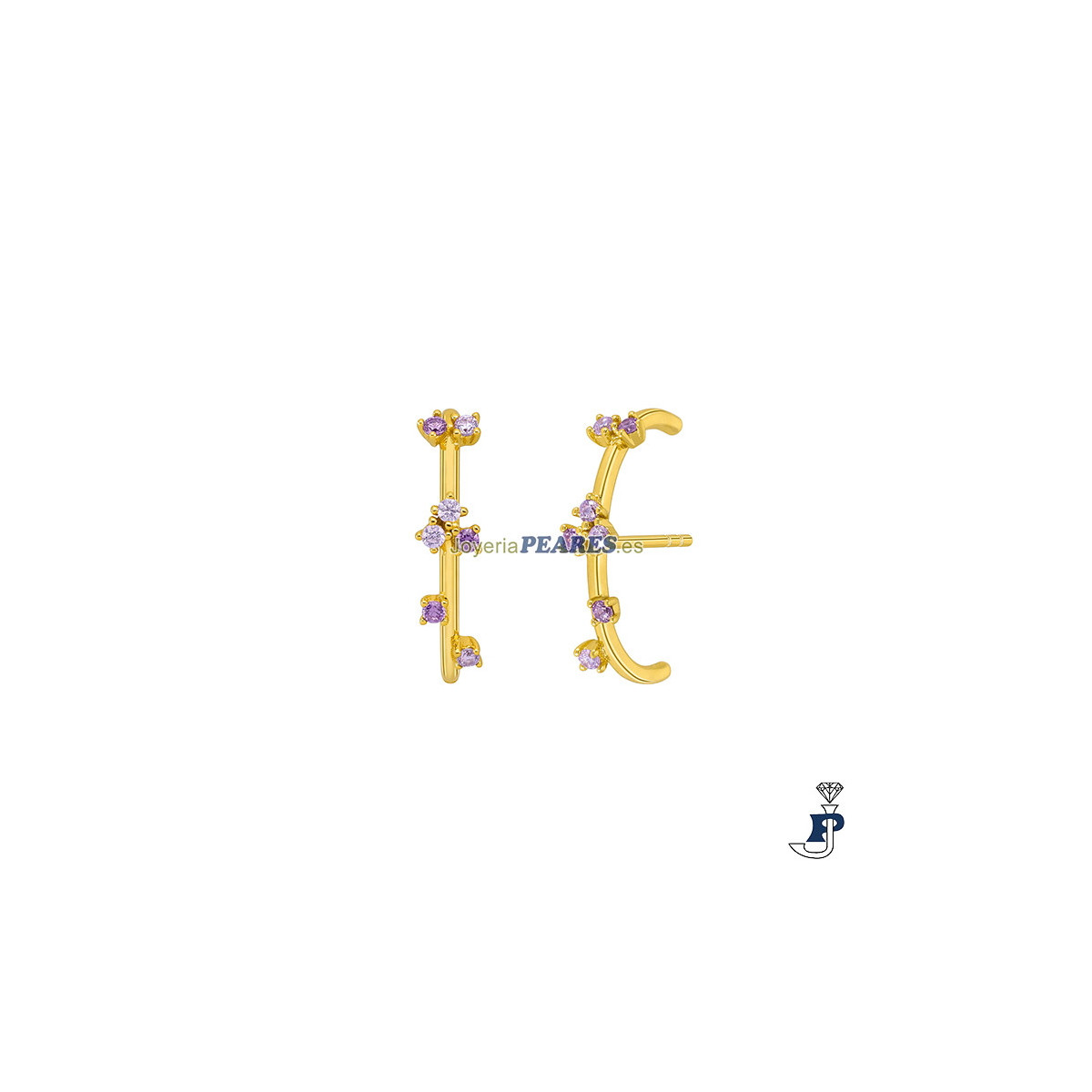 Pendientes de MAREA fabricados en Plata de 1ª Ley con un baño de Oro de 1ª Ley - D03101/AM