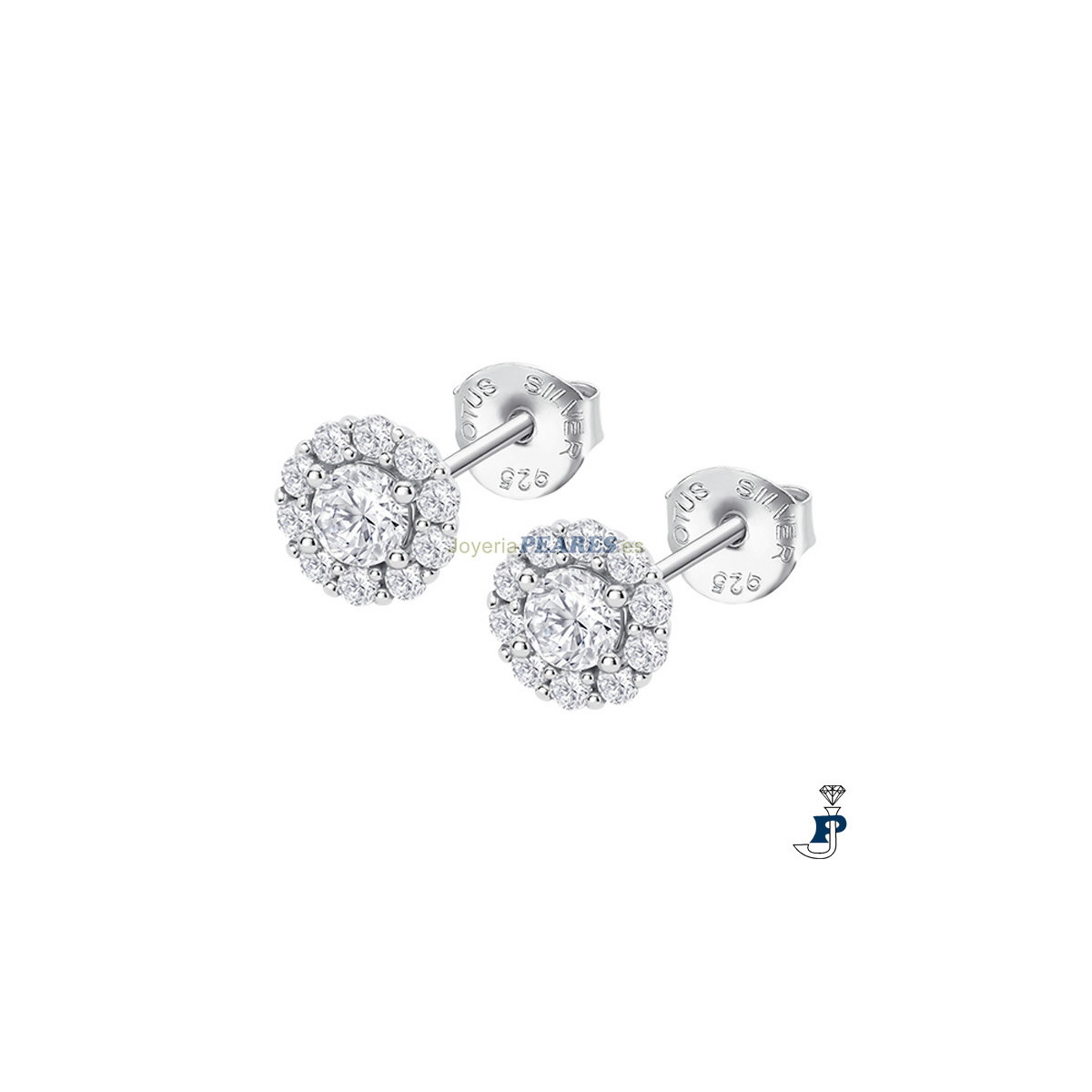 Pendientes de LOTUS SILVER fabricados en Plata de 1ª Ley. - LP1290-4/1