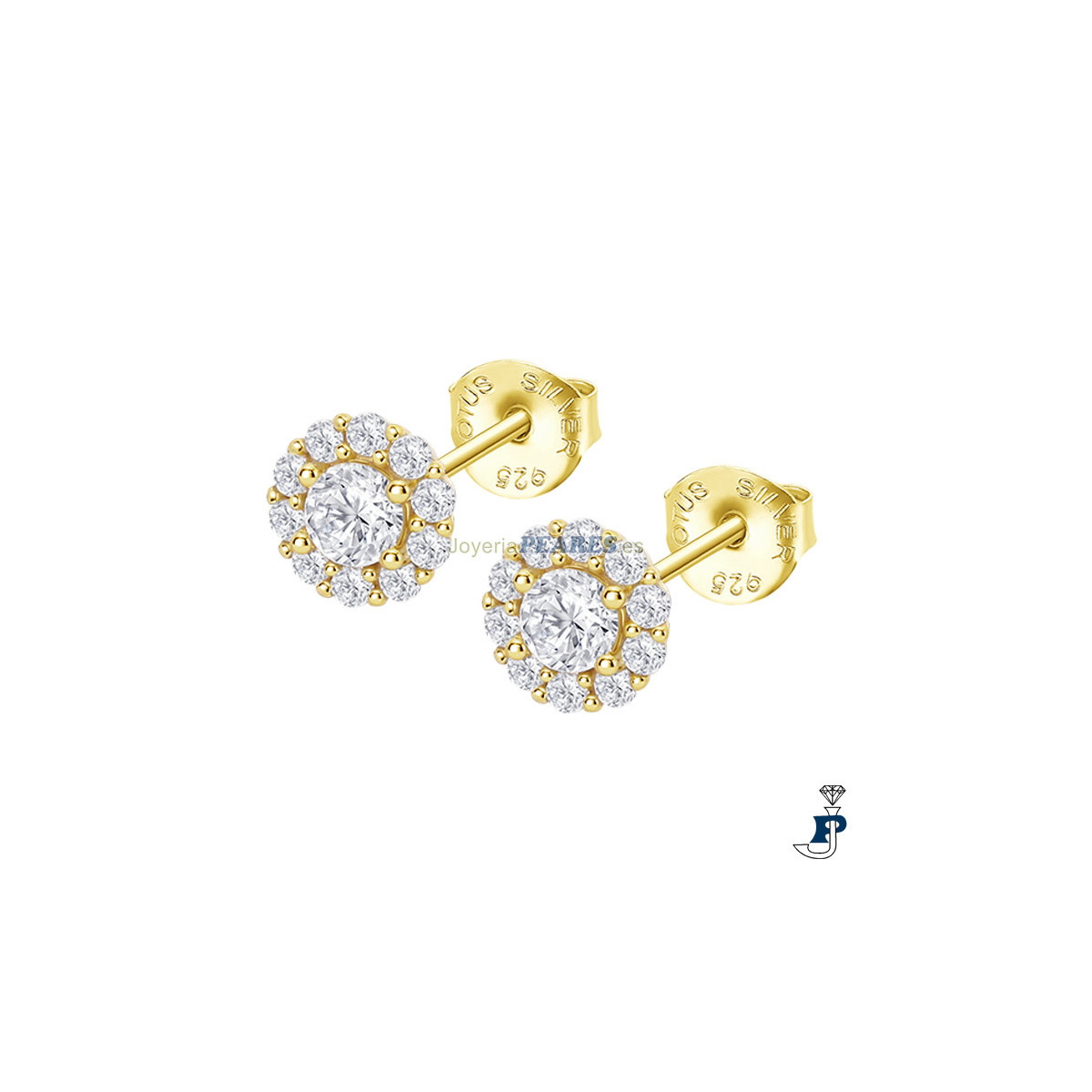 Pendientes de LOTUS SILVER fabricados en Plata de 1ª Ley chapados en Oro. - LP1290-4/7