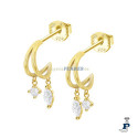 Pendientes fabricados en Plata con un baño de Oro de Lotus. - LP3935-4/2