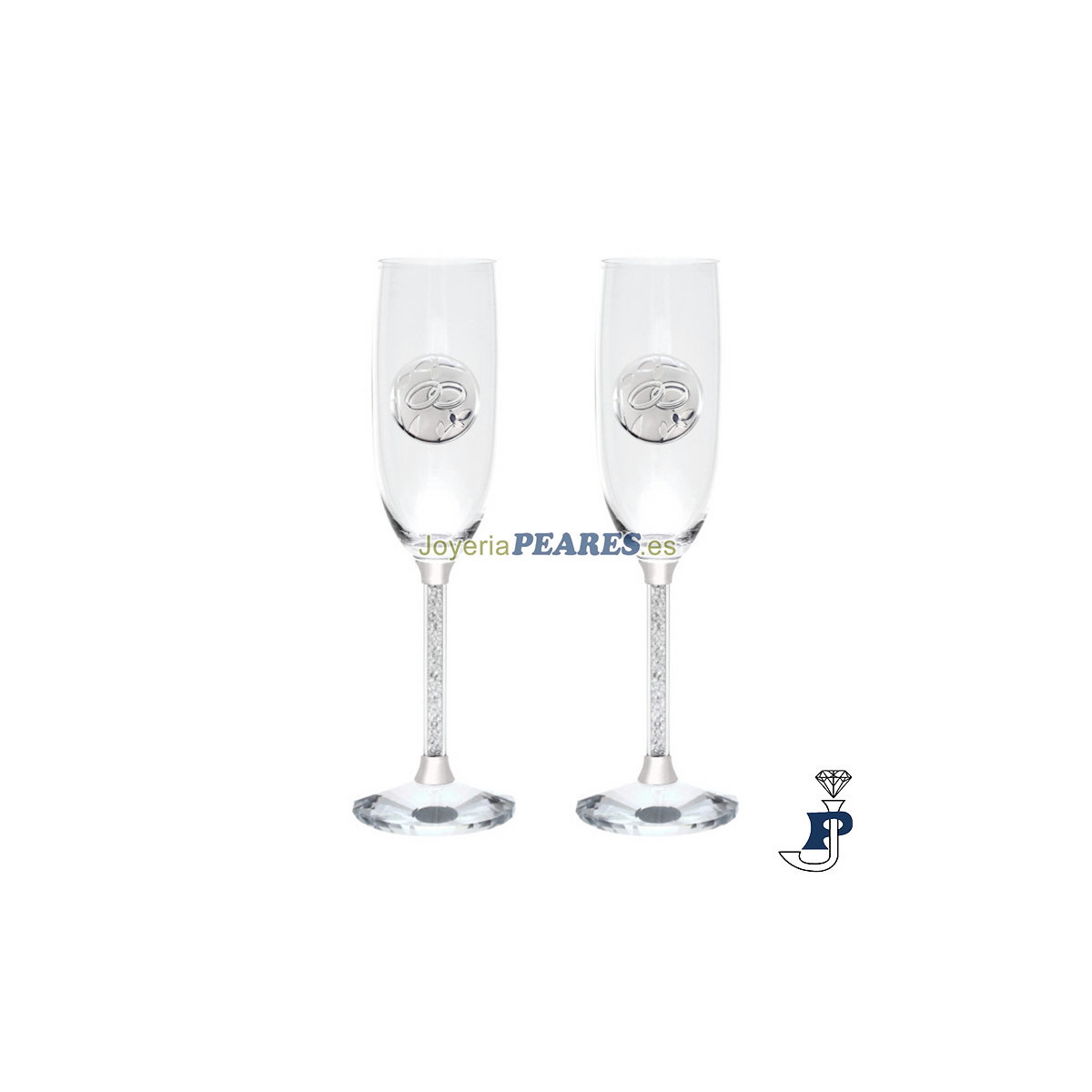 Pareja de copas con chapa de Plata Bilaminada. - 188.GA4290A