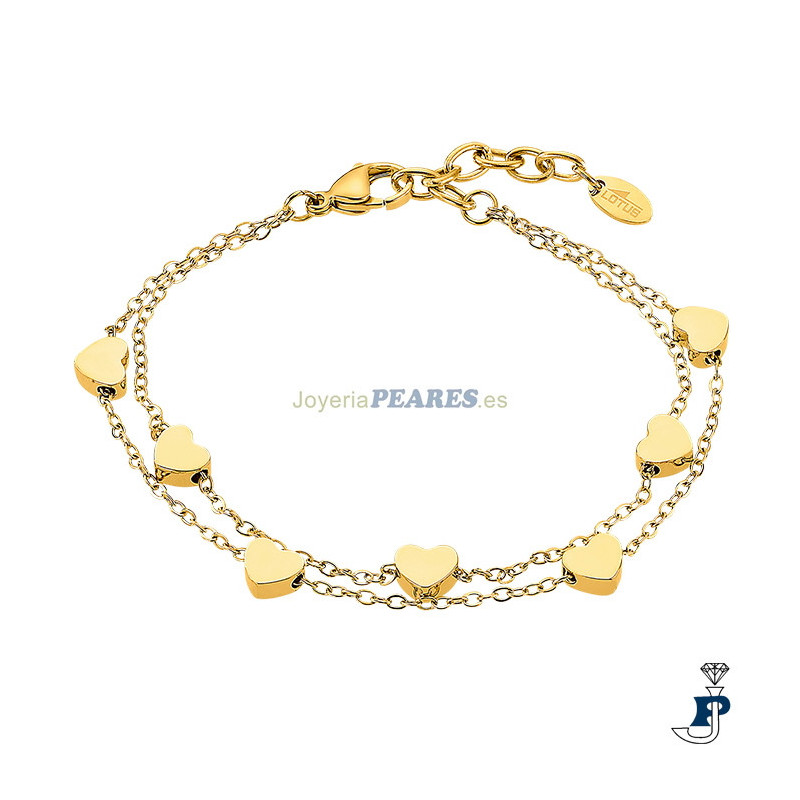 Pulsera de LOTUS STYLE fabricada en acero chapado en Oro. - LS2560/2/2