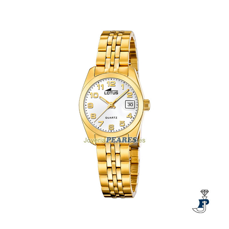 Reloj LOTUS en acero dorado. - 18993/1