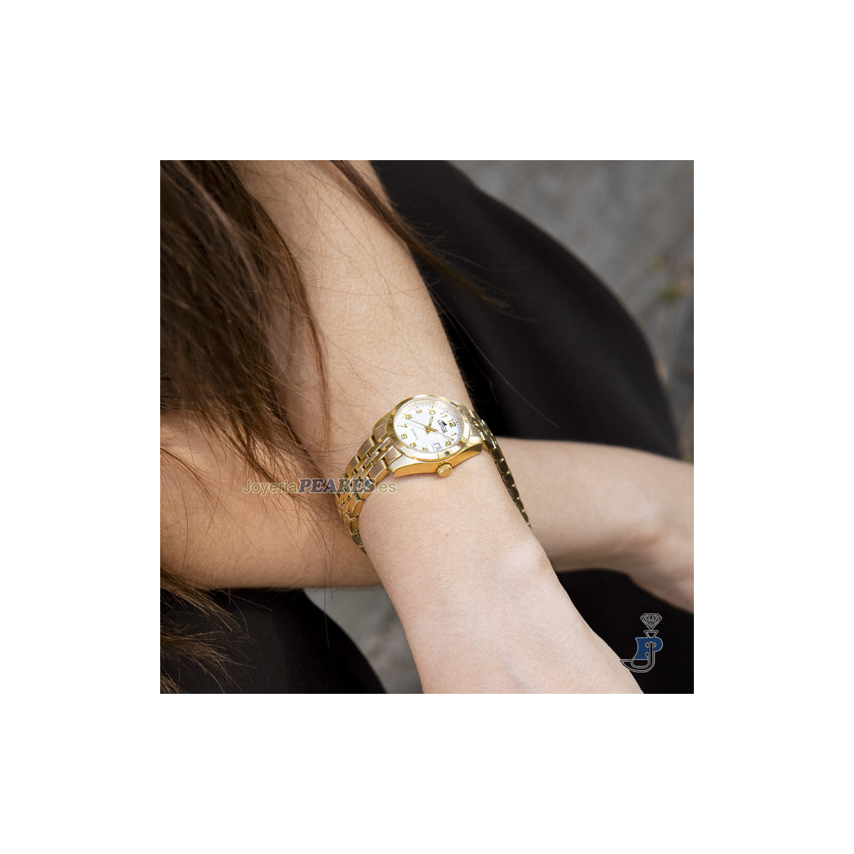 Reloj LOTUS en acero dorado. - 18993/1