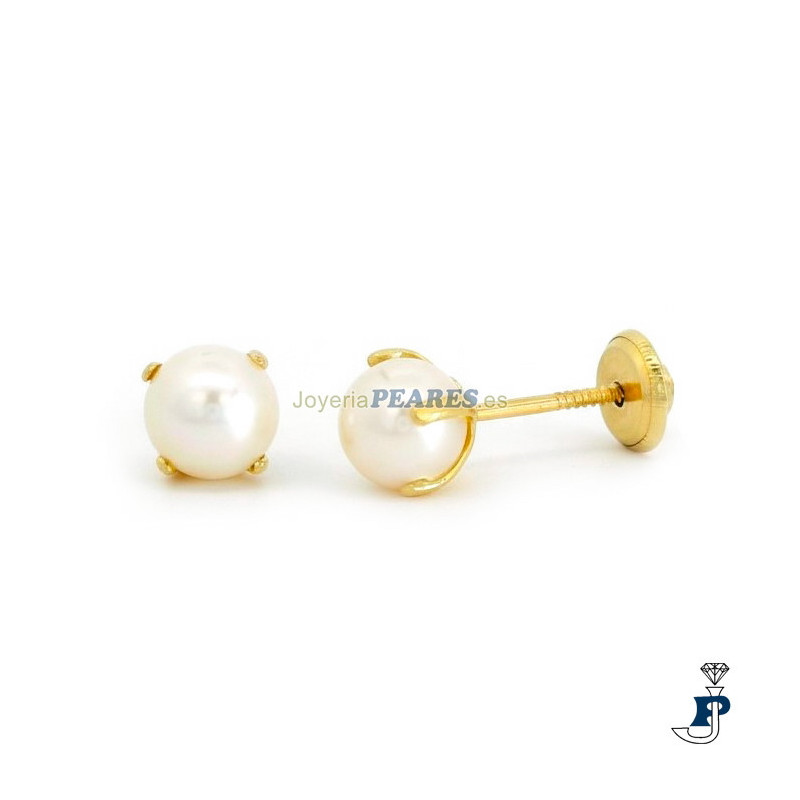 Pendientes de Oro 1ª Ley con perla cultivada. - 189.196960