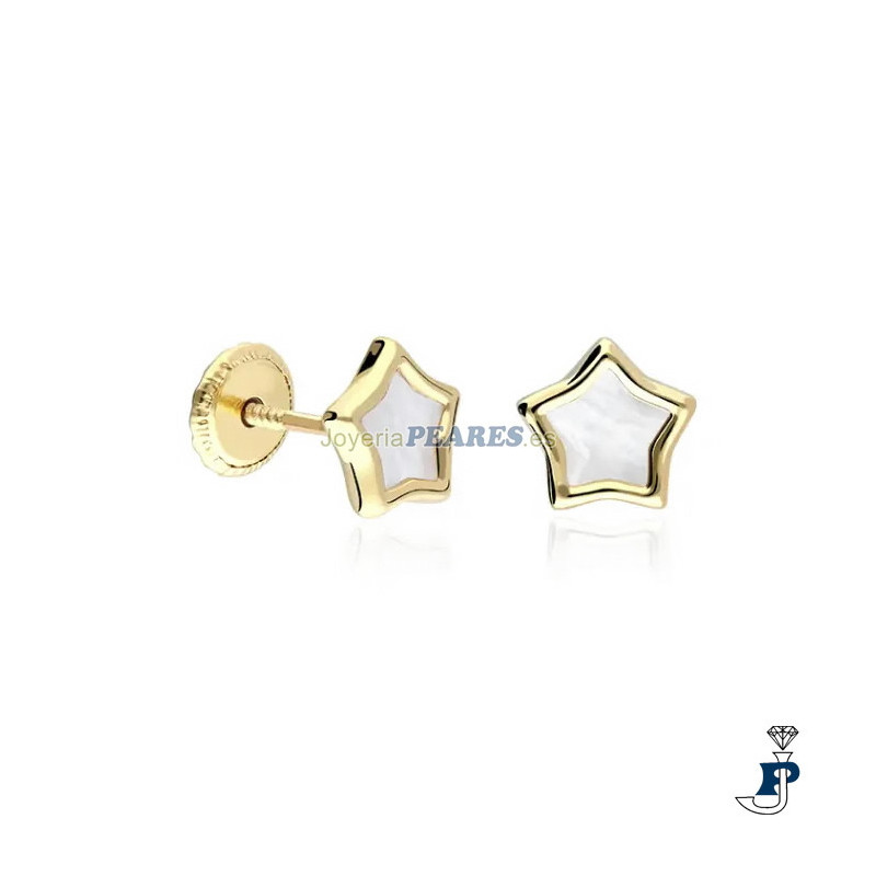 Pendientes estrellas en Oro de 1ª Ley. - 189.199354