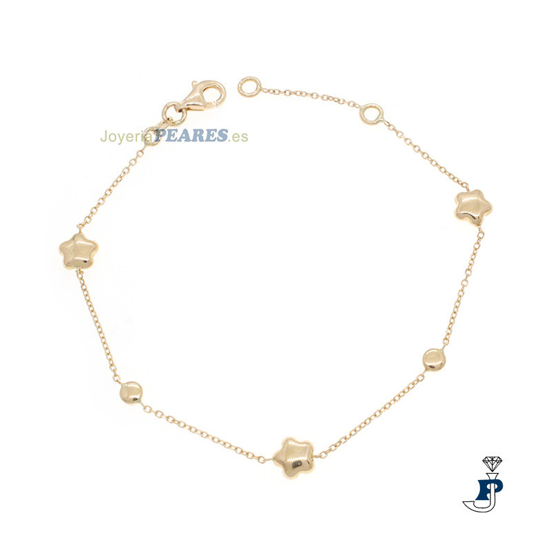 Pulsera con estrellas en Oro de 1ª Ley. - 216801