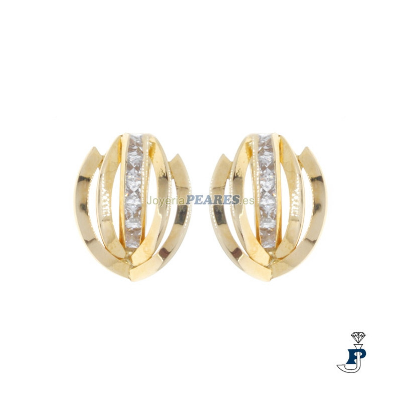 Pendientes con circonitas en Oro de 1ª Ley. - 154.Z1366/CC