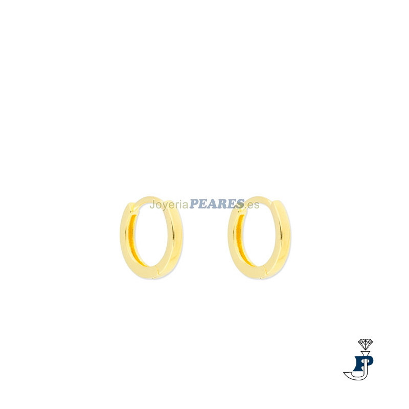 Pendientes de aro de Plata chapada en Oro. - 185.134003A-12