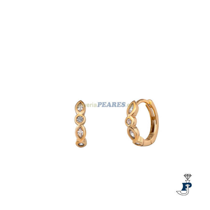 Pendientes de aro de Plata chapada en Oro. - 185.135191A