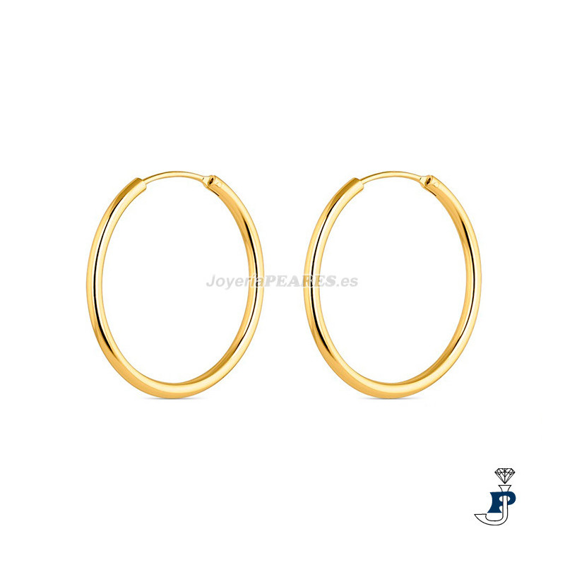 Pendientes de plata de aro chapado. - 185.134002A-25