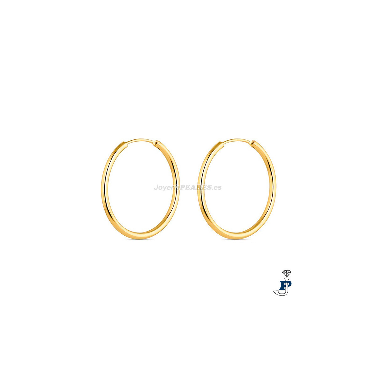 Pendientes de plata de aro chapado. - 185.134002A-25