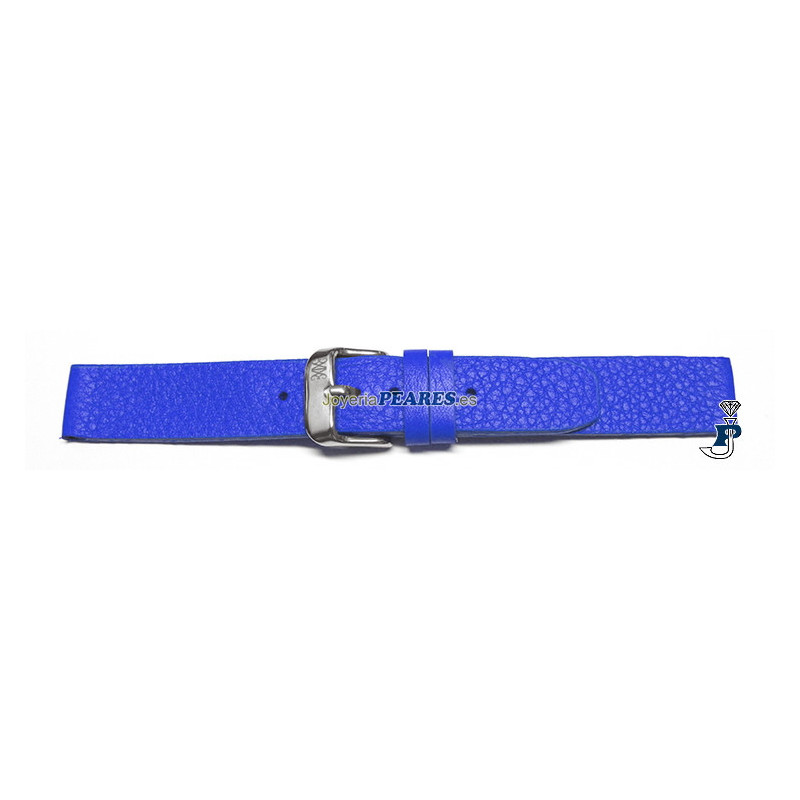 Correa en piel de boxcalf azul sin cosido. - 300515-18