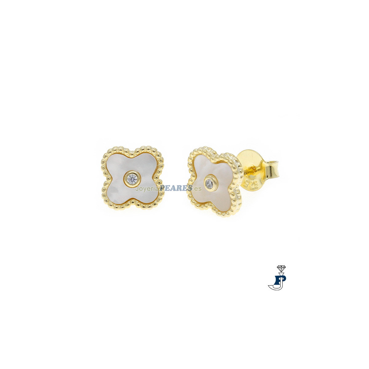 Pendientes fabricados en Plata de 1ª Ley bañado en Oro. - 8.P12628