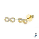 Pendientes en forma de infinito fabricados en Plata de 1ª Ley chapado en Oro. - 8.P12348 Pendientes en forma de infinito fabricados en Plata de 1ª Ley chapado en Oro. - 8.P12348