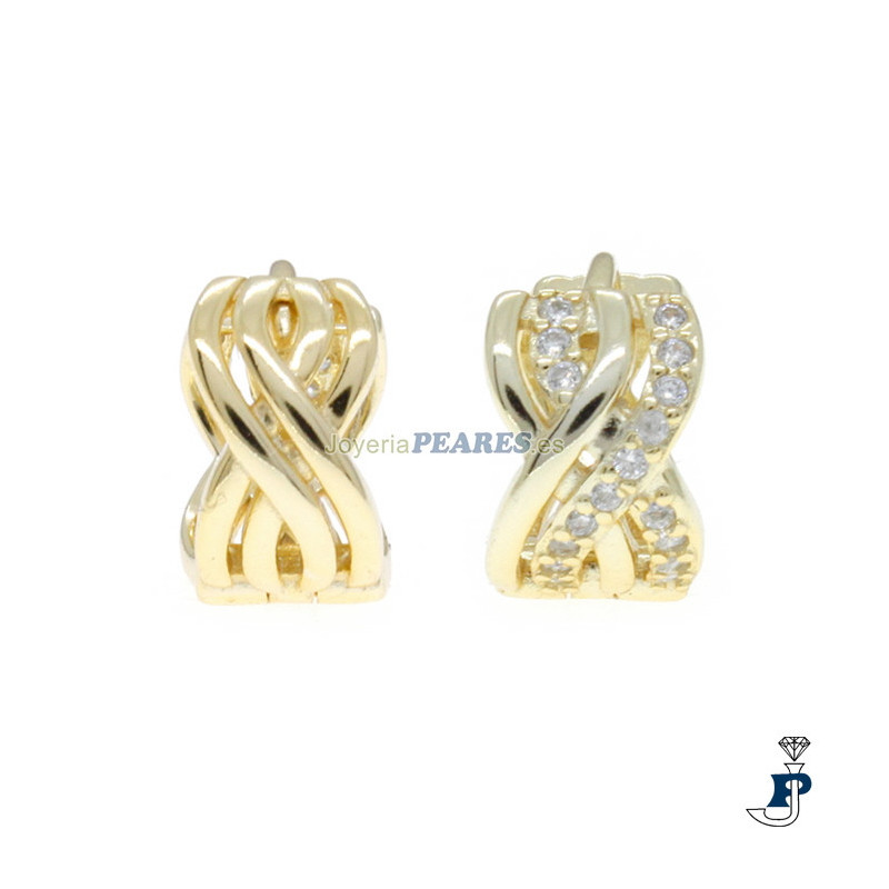 Pendientes Plata de 1ª Ley con baño de Oro. - 8.P12705