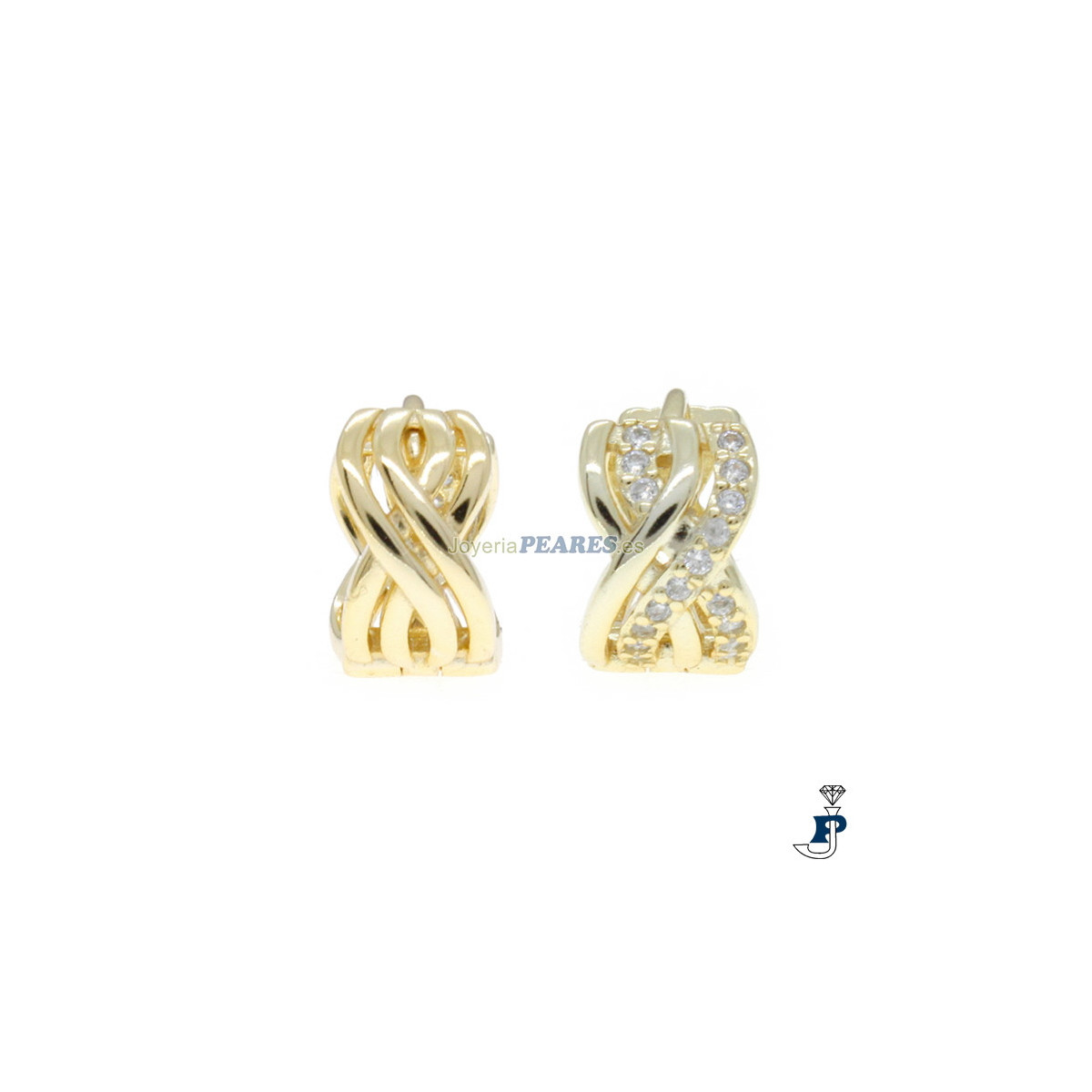 Pendientes Plata de 1ª Ley con baño de Oro. - 8.P12705