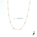 Cadena forsá con bolitas fabricada en Plata chapada en Oro - 8.FG30/50