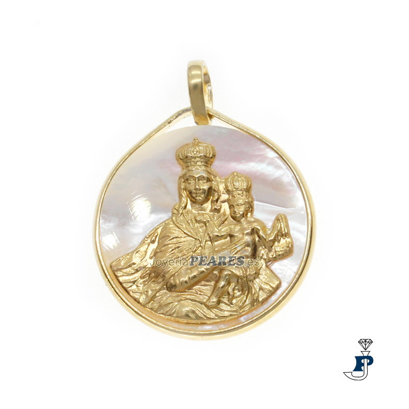 Medalla de la Virgen del Carmen en Plata chapada en oro. - 8.CG-2913