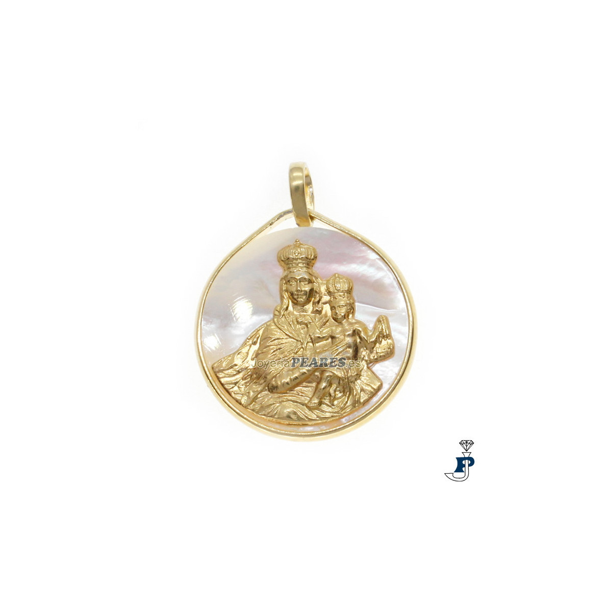 Medalla de la Virgen del Carmen en Plata chapada en oro. - 8.CG-2913