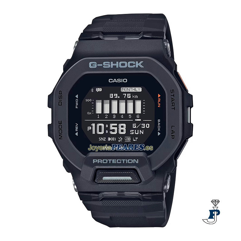 Reloj Casio digital, G-SHOCK con bluetooth. Compatible con Strava. - GBD-200-1ER