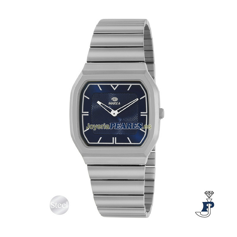Reloj MAREA en acero, cuadrado. - B41467/3