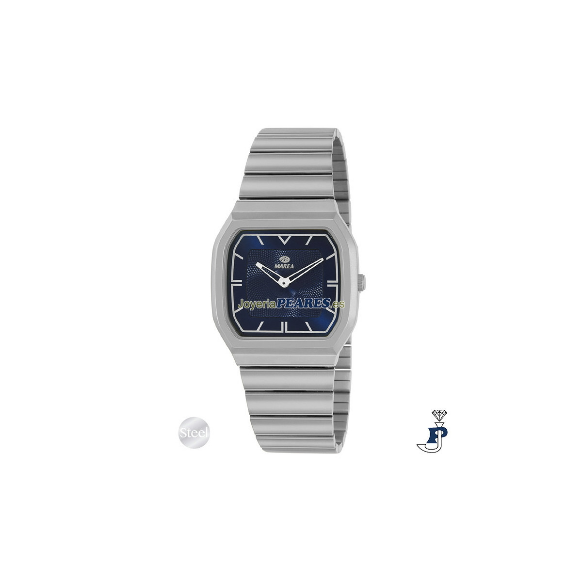 Reloj MAREA en acero, cuadrado. - B41467/3