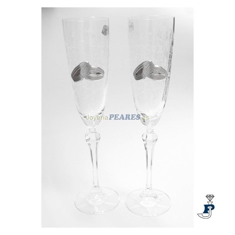 Pareja de copas con alianzas y decoradas. - 188.GA3069A