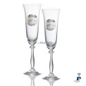 Pareja de copas decoradas con alianzas y flores. - 188.GA3103A Pareja de copas decoradas con alianzas y flores. - 188.GA3103A