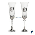 Pareja de copas, decoradas con plata. - 188.GA3137A Pareja de copas, decoradas con plata. - 188.GA3137A