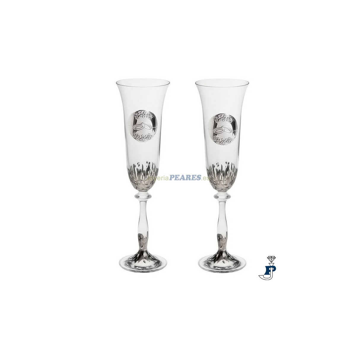 Pareja de copas, decoradas con plata. - 188.GA3137A