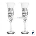 Pareja de copas, decoradas con plata. - 188.GA3144A Pareja de copas, decoradas con plata. - 188.GA3144A
