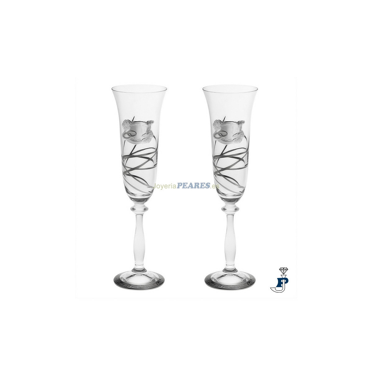 Pareja de copas, decoradas con plata. - 188.GA3144A