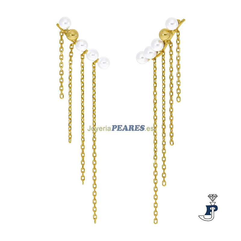 Pendientes fabricados en Plata chapada en Oro. - D03201/AX