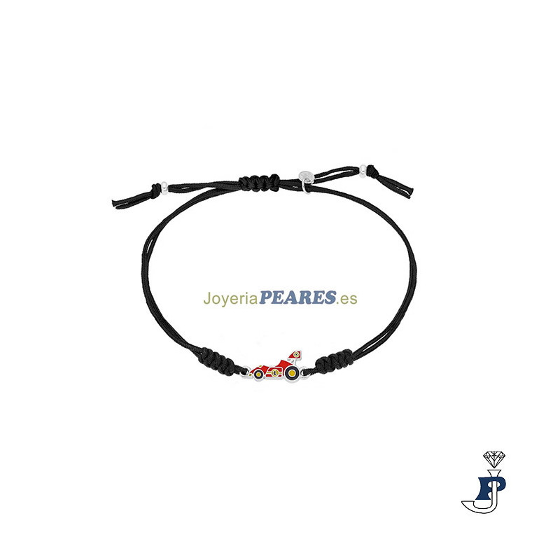 Pulsera de macrame con motivo en Plata de 1ª Ley. - D03703/AF