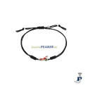 Pulsera de macrame con motivo en Plata de 1ª Ley. - D03703/AF Pulsera de macrame con motivo en Plata de 1ª Ley. - D03703/AF