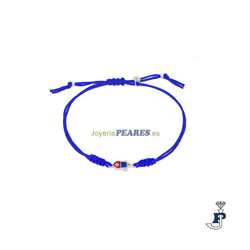 Pulsera de macrame con motivo fabricado en Plata de 1ª Ley. - D03703/AG