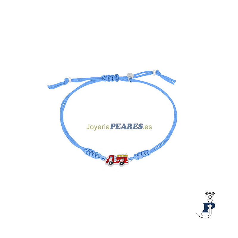 Pulsera de macrame con motivo fabricado en Plata de 1ª Ley. - D03703/AH