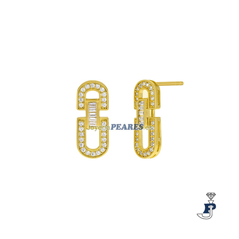 Pendientes fabricados en Plata chapados en Oro. - D04101/AF