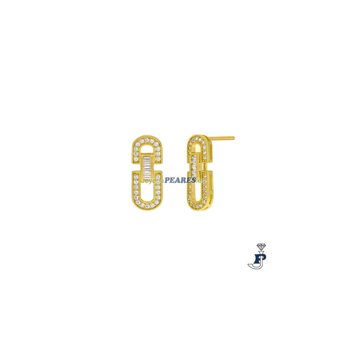 Pendientes fabricados en Plata chapados en Oro. - D04101/AF