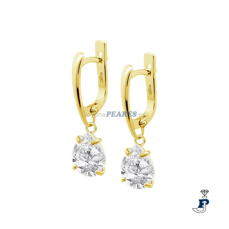 Pendientes fabricados en Plata con un baño de Oro de Lotus. - LP3809/4/2